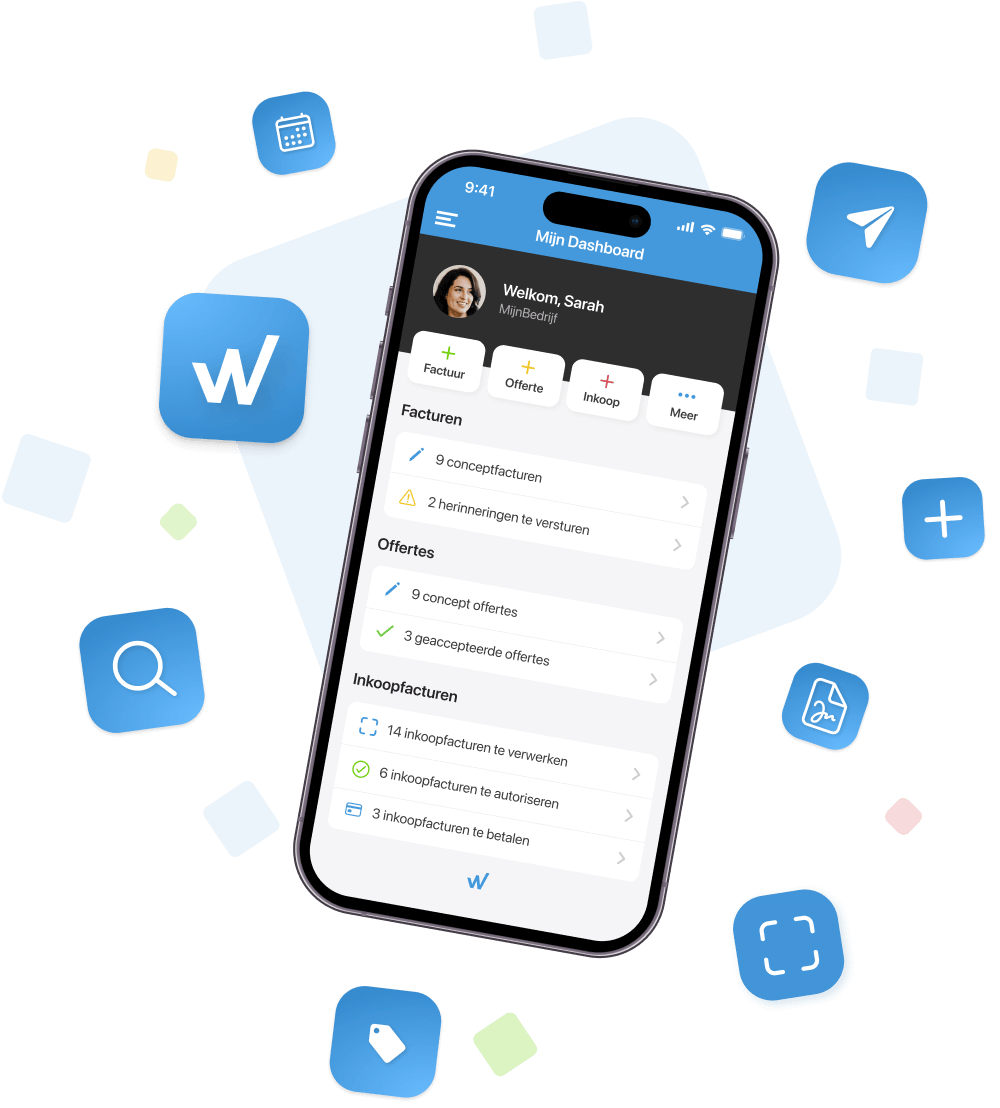 Capture d'écran de WeFact — Mobile app dashboard